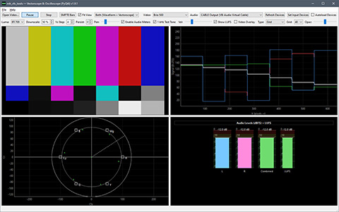 mh_qt_video_scopes is a monitoring tool designed for video and audio analysis in professional post-production environments.